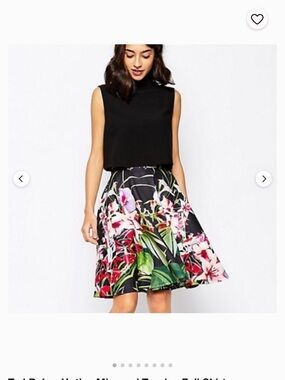Ted Baker Hotley Mirrored Tropics Full Skirt Size 0